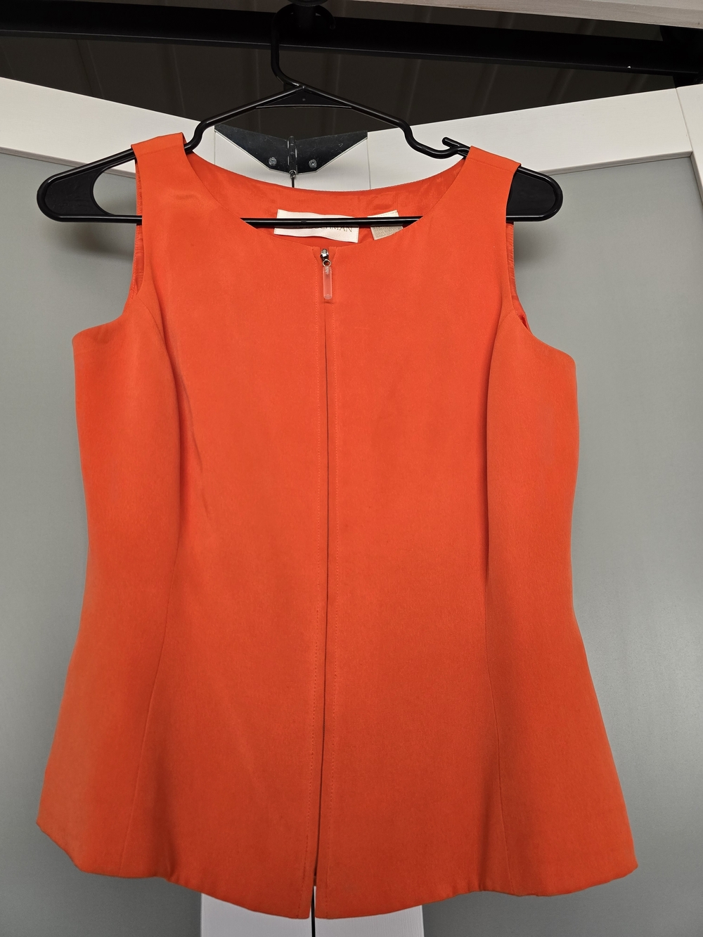 100% Silk Sleeveless Orange Women's Top/Vest